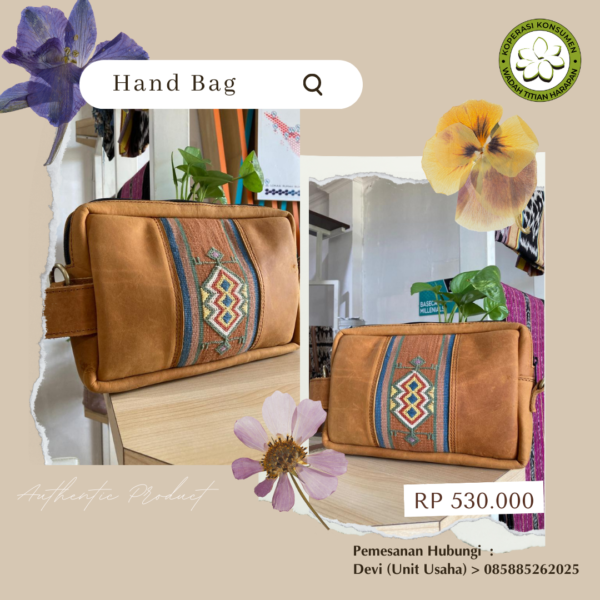 Hand Bag Kombinasi Tenun dan Kulit