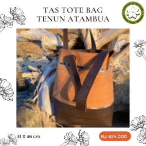 Tote Bag Tenun Atambua Orange Coklat 31 X 36 cm
