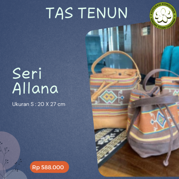 Tas Tenun Serut Seri Allana Coklat Orange Biru