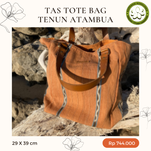 Tote Bag Tenun Atambua Orange Hitam