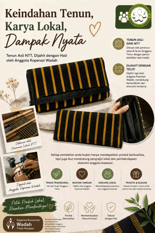 Dompet Tenun Hitam Sikka
